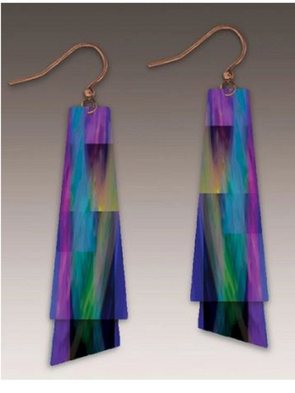 Blue Multicolored Hypo-allergenic Earrings by Illustrated Light HDTE